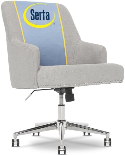 Serta Home Office Desk Chair with Low Padded Arms, Vanity Chair for Bedroom
