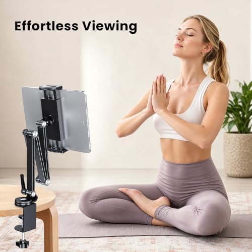 CreaDream Tablet Stand Holder, Aluminum Extendable iPad Arm Mount for Desk