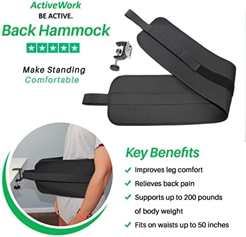 Back Hammock System – Lumbar Support Belt for Standing Desk Users- Ergonomic, Comfort, Lower Back Pain Relief, Anti-Fatigue - Home Office Accessories