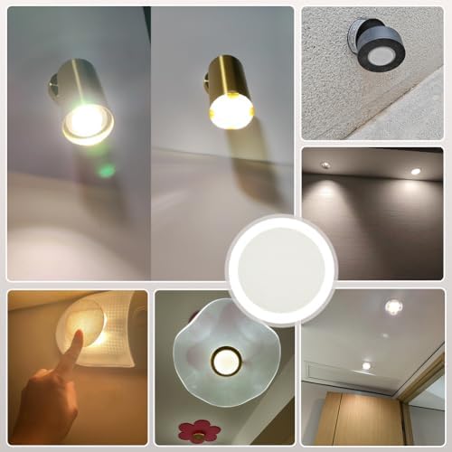 PH PandaHall 5pcs Lamp Shade Diffuser Fabric Ivory Lampshade Replacement with 50pcs Plastic Stickers Dazzling Proof Lampshades Round Lamp Cover for Downlight Spotlights Pendants Light 6.3 Inch