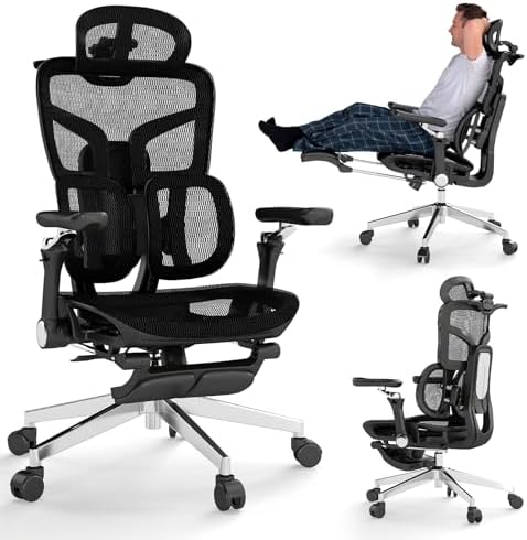 MOJAY Ergonomic Office Chair with Footrest and Lumbar Support