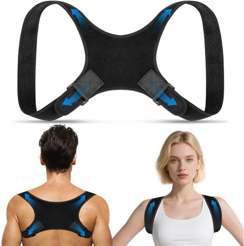 Back Brace Posture Corrector for Men - Bionic System Upper Back Support Shoulder Posture Brace for Women, Newly Adjustable Back Straightener Neck Pain Relief 004-L