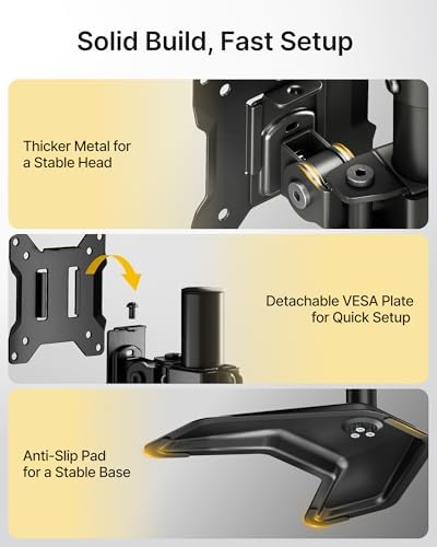 monTEK Freestanding Stacked Dual Monitor Stand for 17-32", 22 lbs Each