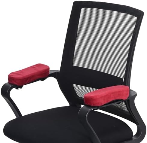 PATIKIL Office Chair Arm Pads, 2 pcs Office Chair Arm Cover Soft Office Chair Armrest Pads Memory Foam Cotton Removable Washable for Desk Computer Gaming, Red
