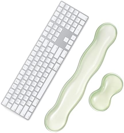 17.12inch Longer Green Gel Wrist Rest Set for Full-Sized Computer Keyboard