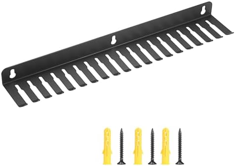 Sumnacon Wall Mountable Cable Hanger and Organizer Steel Cable Rack with 19 Cables Slots Width from 5-9mm,Sturdy Cables Holder Black Cord Rack Organizer for Office Studio Desk Bench Workshop