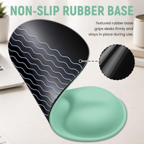 Ergonomic Mouse Pad with Wrist Rest, Gel Wrist Support, Aquamarine