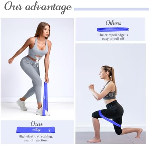 VEICK 5-Level Resistance Loop Bands Set for Strength Training & Pilates