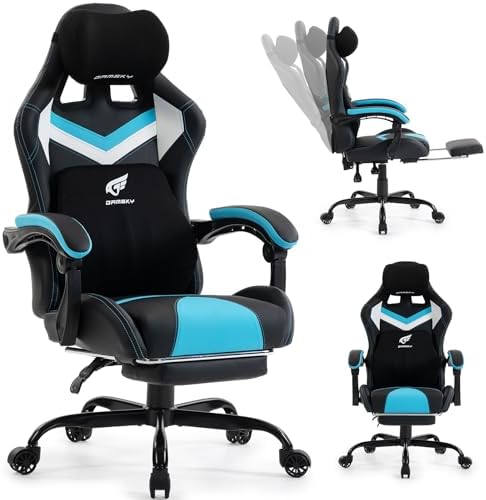 Ergonomic Gaming Chair for Adults, Black Blue