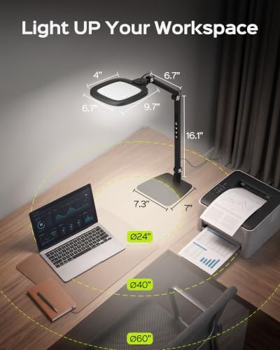 LED Desk Lamps for Home Office, 18W Bright Soft Video Conference Lighting