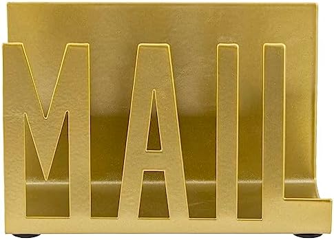 MyGift Gold Metal Mail Holder, Desktop Organizer with MAIL Design