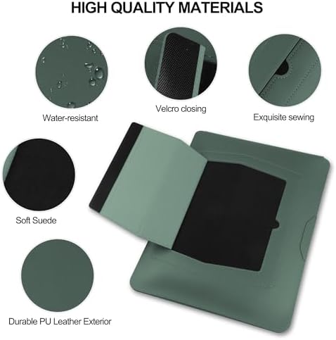 HoYiXi 15.6" Laptop Sleeve-Compatible with MacBook Pro 16/15.4'' MacBook Pro 15, Mac Air 15 - Waterproof Soft 15 16 inch pc case for HP, Dell, 15 inch Laptop Sleeve case,Green