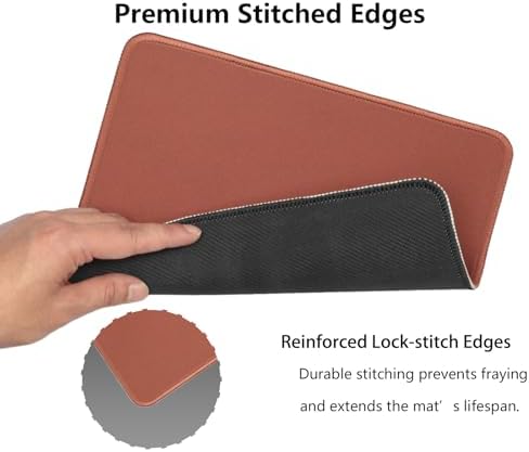 Brown Office/Gaming Mouse Pad, 10.2 x 8.2 Inches Cute Stitched Desk Mat