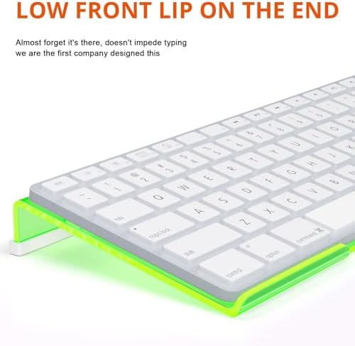 Richboom Epoptic Green Acrylic Tilted Computer Keyboard Holder for Easy Ergonomic Typing, Keyboard Stand for Office, Home, School, Fluorescent Green