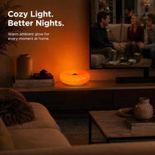 Orange Donut Lamp, Cordless Rechargeable Table & Wall Light, Touch Dimmable