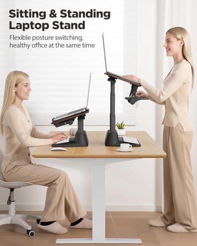 SAIJI Laptop Stand for Desk, Adjustable Standing Desk Riser Up to 20.5"