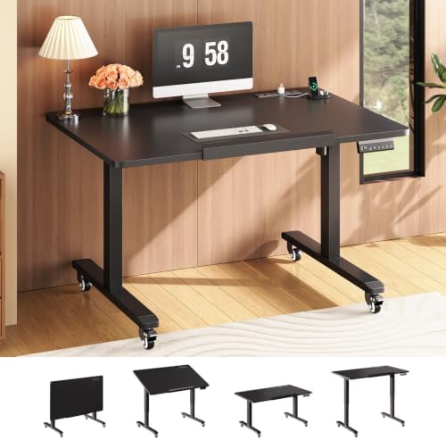SEDETA 31.5 Inches Electric Standing Desk, 180° Tiltable Mobile Rising