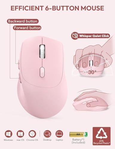 SABLUTE Wireless Keyboard and Mouse Combo, Full Size, Ergonomic Wrist Rest