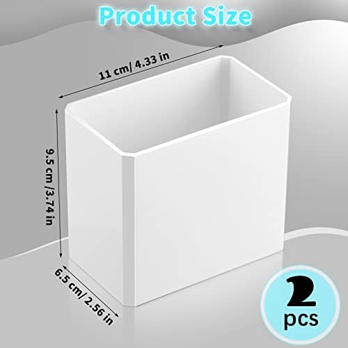Suclain 2 Pcs Wall Mounted Organizer Floating Shelf Wall Bin, White