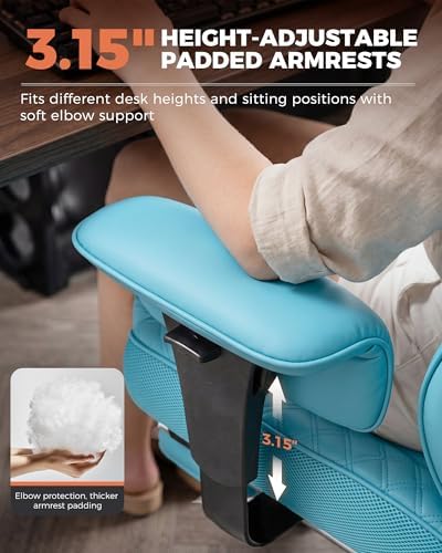 GTPLAYER Big and Tall Office Chair Wide Ergonomic Gaming Chair with Deluxe Embossing Designed Leather with Foot Rest,150°Reclining Adjustable Soft Armrests Pocket Spring Back Support and Pillow