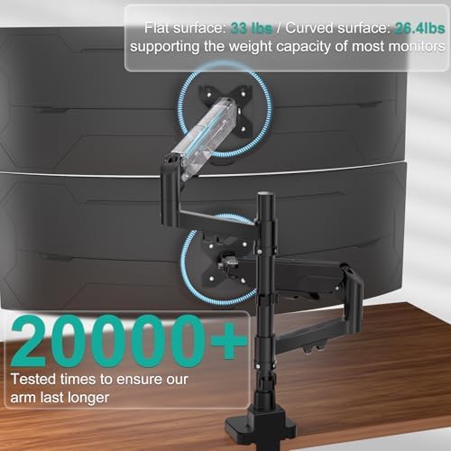 WALI Vertical Dual Monitor Mount for 17-49 inch Curved Screens, up to 33lbs