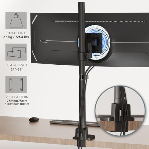 24-57'' Ultrawide Monitor Desk Mount, Extra Tall Aluminum Monitor Arm