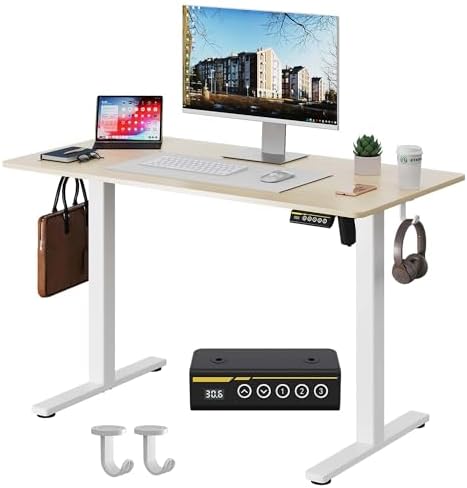 40 x 24 Inch Height Adjustable Standing Desk, 3 Presets, Natural