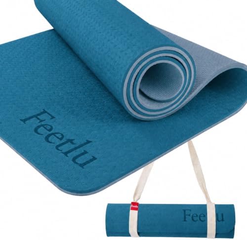 Extra Thick 10mm Yoga Mat, 72" x 24", Non-Slip with Carry Strap