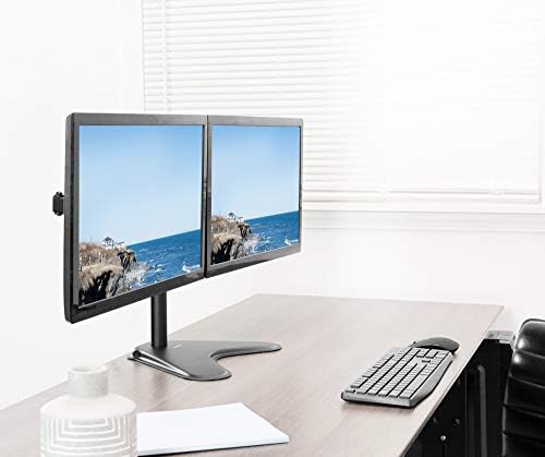 VIVO Dual 13 to 30 inch Monitor Free-Standing Mount, Fully Adjustable Desk Stand, Holds 2 Flat or Curved Display Screens, STAND-V102F