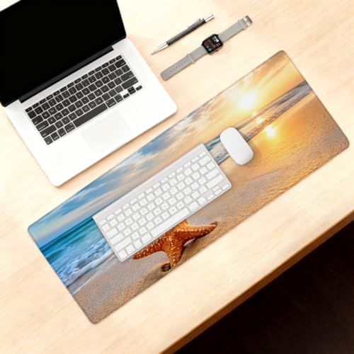 Beach Large Mouse Pad Non-Slip Rubber Long Gaming Desk Mat