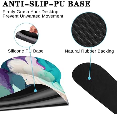 Britimes Keyboard Mouse Pad Set, 4 in 1 Desk Mat Set, Marbling Liquid