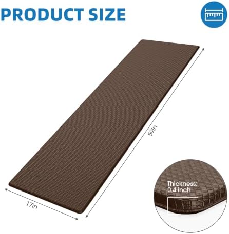 Kitchen Mats for Floor, Extra Long Anti-Fatigue Kitchen Rug, Brown