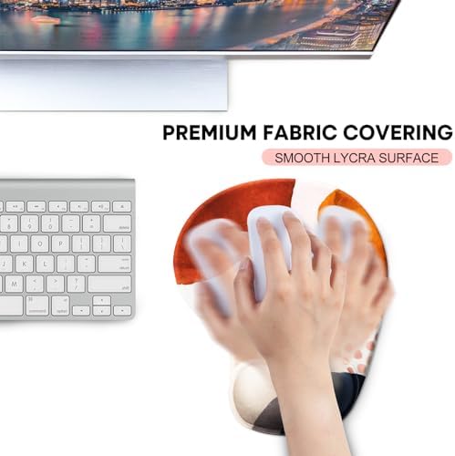 JIKIOU Ergonomic Mouse Pad with Gel Wrist Rest 2 Pack, Portable Small Boho