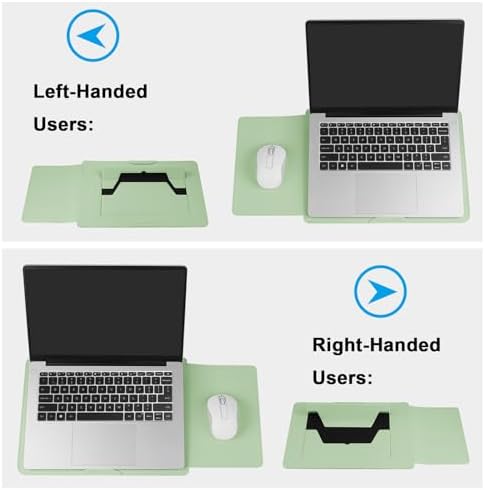 HoYiXi 13.3'' /13.6'' Laptop Sleeve Case PU Leather with Stand Compatible with MacBook Pro 14/MacBook Air 13(M1 M2)/ASUS Vivobook 14/Dell XPS 13/ASUS Matebook,13-14'' Laptop Bag,Green