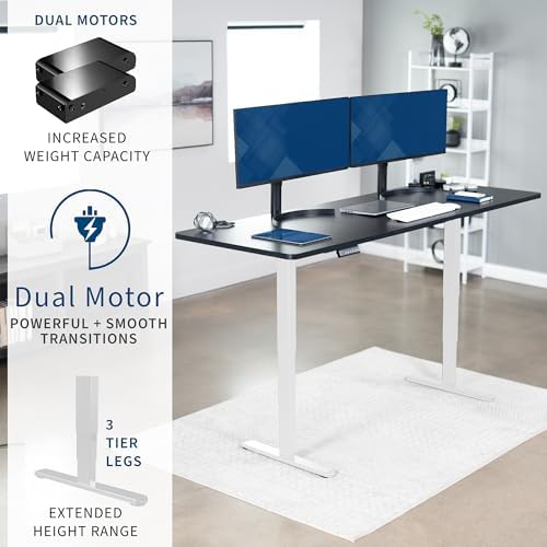 VIVO Black 83 x 30 in Standing Desk, DESK-KIT-2W8B