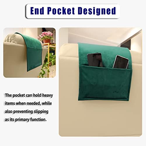 Velvet Recliner Headrest Pillow, Non-Slip Neck Support, Green