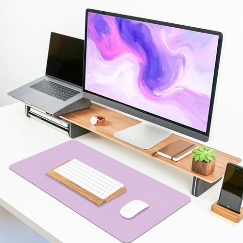 Leather Desk Pad Mat, Purple Desk Mat, 23.6" x 13.7"