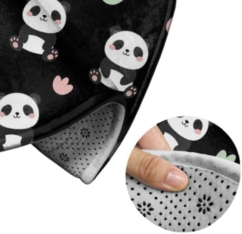 Fashion Round Area Rug Large Non Slip Carpet, Cute Cartoon Panda Unisex Home Decor Mat, 36inch