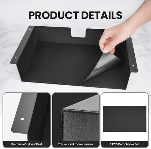 2 Pack Under Desk Shelf - 13 Inch Under Desk Storage Shelf, Metal -Under Desk Organizer - Under Shelf Storage for Office Tables & Workstations
