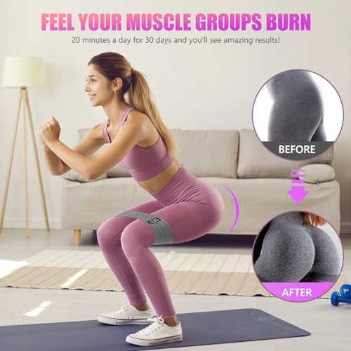 Resistance Bands for Working Out, Exercise Workout Bands for Women & Men, 5 Levels Elastic Stretch Bands for Exercise with Carry Bag for Physical Therapy, Home Fitness, Strength Training, Yoga