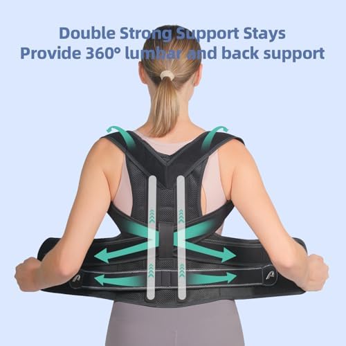 Back Brace Posture Corrector for Women & Men, Breathable, Black L