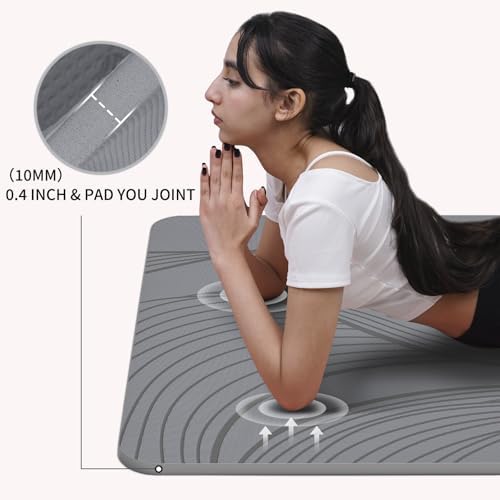 PAIDU Large Yoga Mat 72"x36"x10mm Non-Slip Exercise Mat for Home Gym Studio