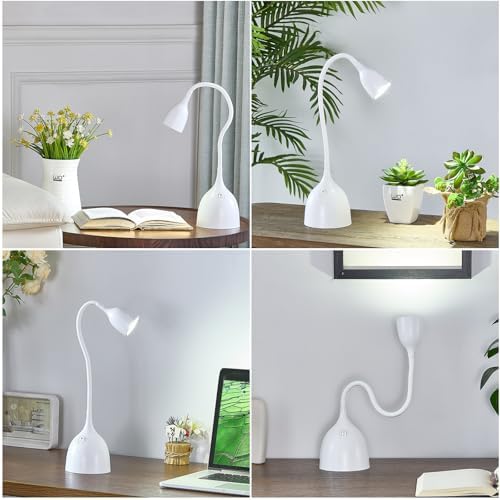 EJIAXIN Desk Lamp for College Dorm Room - LED Reading Light, White