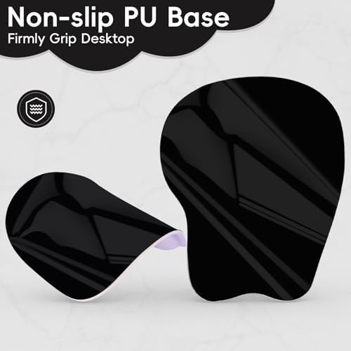 Wrist Support Mouse Pad Anti Slip Rubber Wrist Rest Mousepad 9in X 8in Small Desktop Notebook Mouse Mat for Working and Gaming (M-Black Golden Marble)
