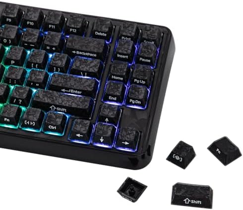 EPOMAKER Frost Jelly Keycaps Set, 126 Keys Forged Carbon Fiber Keycaps