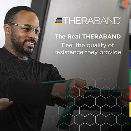 THERABAND Professional Resistance Band, Yellow Level 1 Light, 5 ft Exercise