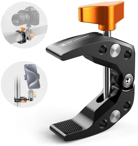K&F CONCEPT Camera Mount Clamp, Super Crab Clamp with 1/4" Thread Holes