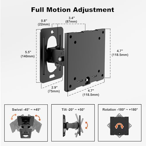 Monitor Wall Mount for 17–49 Inch inch Flat/Curved Ultrawide Screens