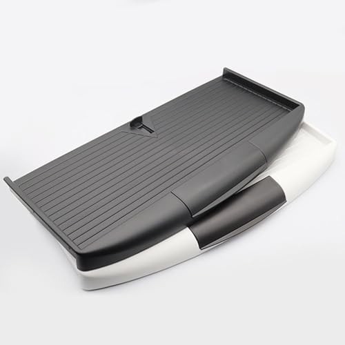 Keyboard Tray Under Desk Sliding Drawer Shelf Pull Out Computer Keyboard Drawer with Smooth Metal Rail and Pp Build Suitable for Home Office, White 27mm W Rail