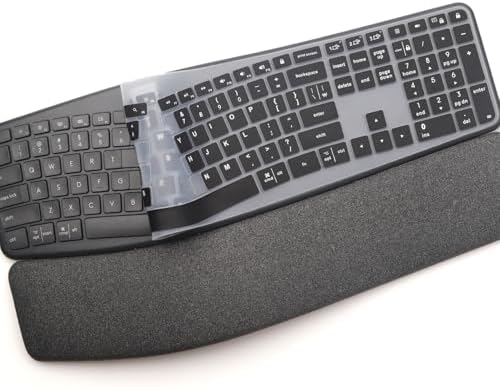 Keyboard Cover for Logitech Ergo K860 Wireless Ergonomic Keyboard, K860 Split Keyboard Protective Accessories -Black